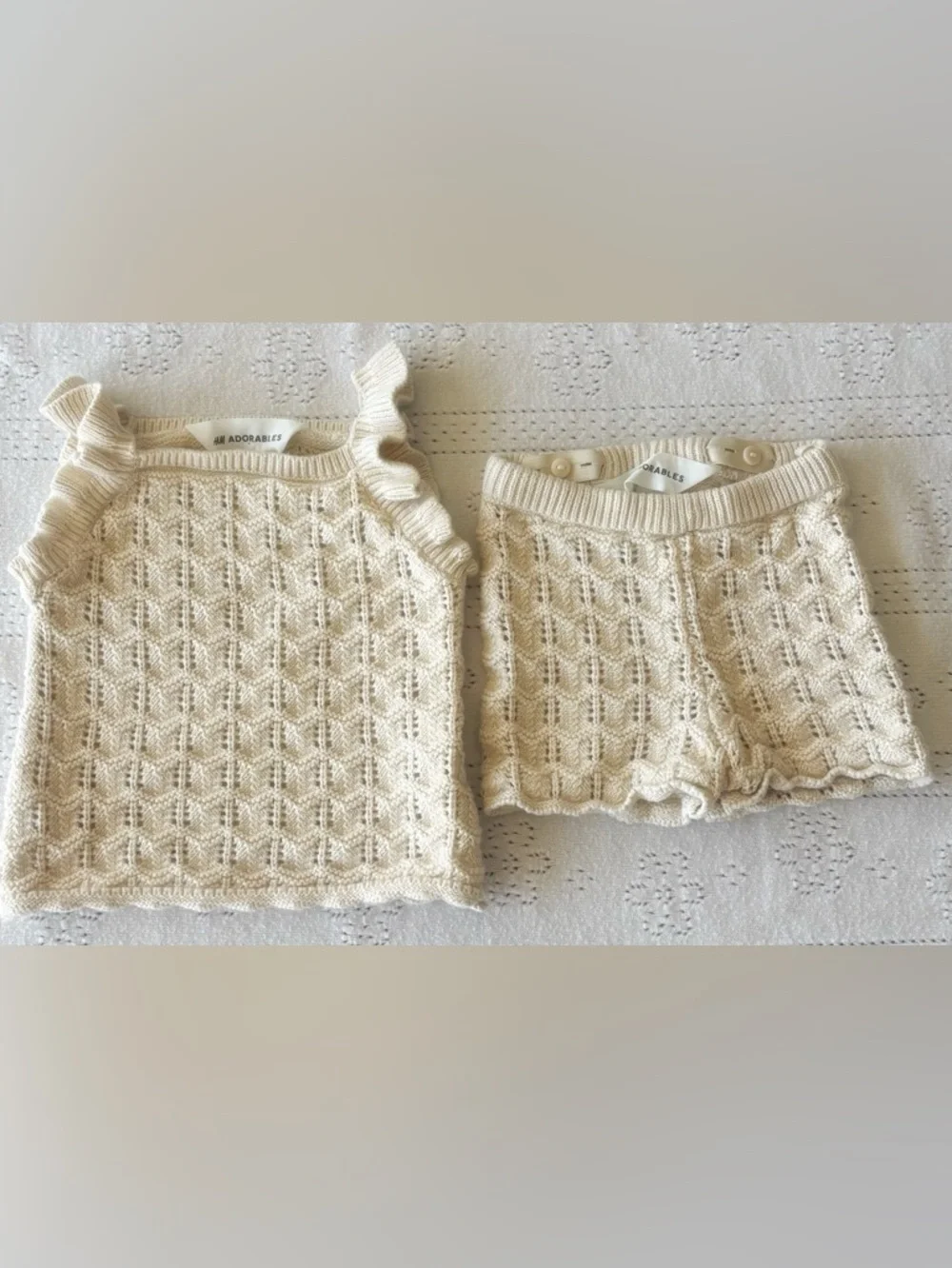 Neutral Baby Girl Knit Bundle 6–12M | Quincy Mae + H&M Set 🤍 - Picture 5 of 7